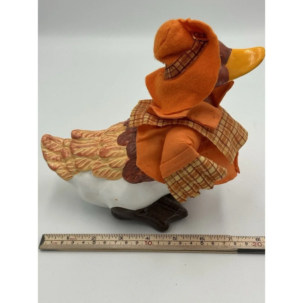 Vintage Ceramic Farmer Or Scarecrow Duck Thanksgiving Fall